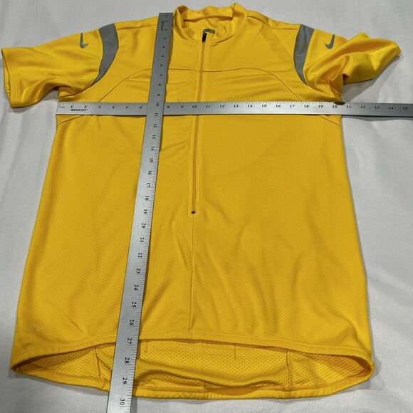NIKE Dri-Fit Cycling Men Jersey Zip Top Shirt Yellow Short Sleeve Bike Size XL - Picture 6 of 7